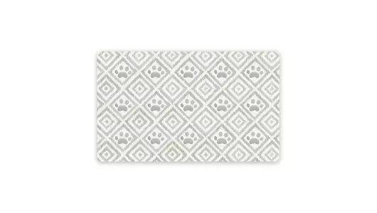 TARHONG Коврик под миски "Paw Ikat", бежевый с лапками, 48х29см