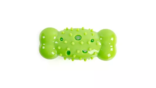 EliteDog Игрушка для собак резиновая "Хрустящая косточка", зелёная, 13.5х5.6х4.2см