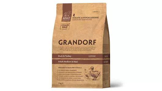 GRANDORF Med&Maxi Adult Duck/Turkey Корм сух.утка,индейка д/собак средних и крупных пород 3кг