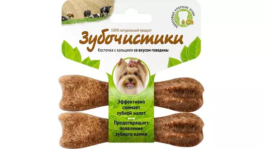 ДЕРЕВЕНСКИЕ ЛАКОМСТВА Зубочистики со вкусом говядины д/собак мелких пород 2*18г