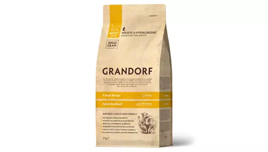 GRANDORF Adult Sterilised 4Meat&Probiotic Корм сух.4вида мяса с пробиотиками д/стерил.кошек 2кг