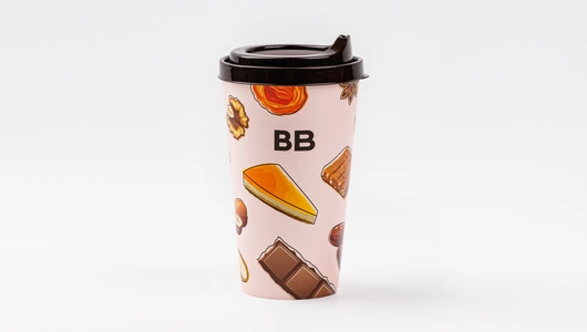 Стакан с крышкой и декором, 550 мл