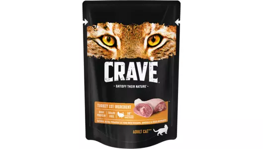 CRAVE 70гр Корм для взрослых кошек, с индейкой (пауч)