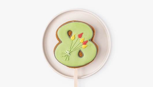 Пряник имбирный "8 марта" на&nbsp;палочке, 1 шт.