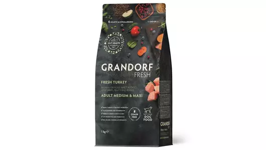GRANDORF Fresh Med&Maxi Adult Turkey&Potato Корм сух.индейка,батат д/собак сред/круп.пор.1кг