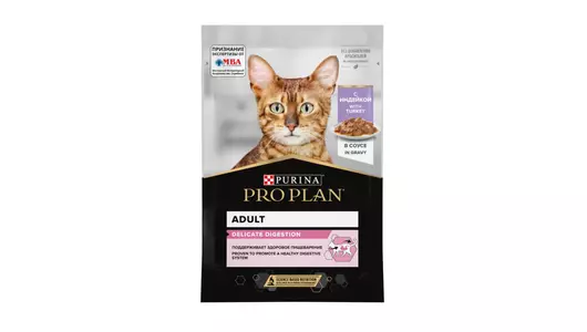 PRO PLAN Delicate Digestion Adult Корм влаж.индейка соус д/кошек с чувствит.пищевар.пауч 85г PRO PLAN Delicate Digestion Adult Корм влаж.индейка соус д/кошек с чувствит.пищевар.пауч 85г