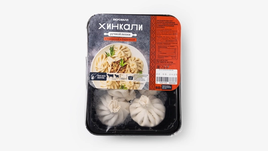 Хинкали ручной лепки с говядиной и бараниной