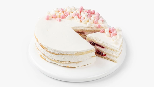 Торт бисквитный "Молочная девочка" с вишней