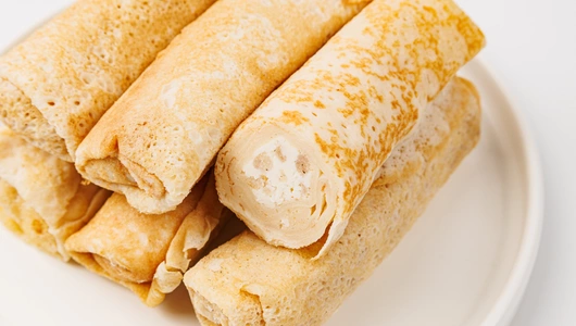 Блинчики с куриной ветчиной и моцареллой, зам.