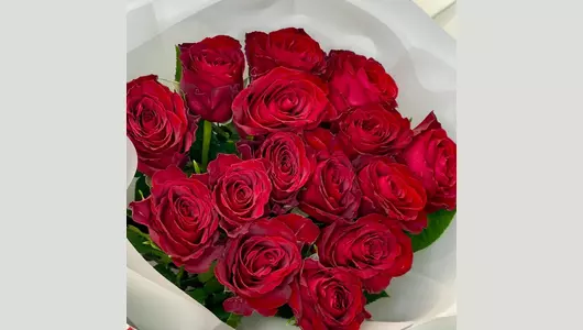 Красная роза в&nbsp;упаковке 15 штук FMART by flowwow