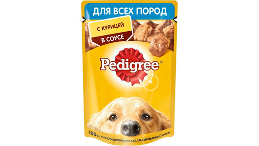 PEDIGREE 85гр для собак Курица в соусе (пауч)