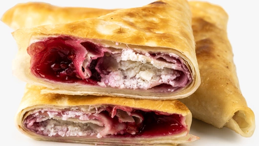 Конвертики с творогом и малиновой начинкой Конвертики с творогом и малиновой начинкой