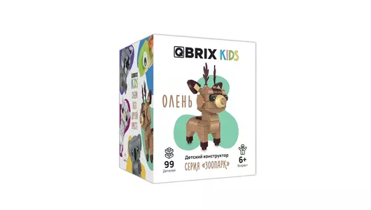 Конструктор детский QBRIX Олень серия Зоопарк 6+