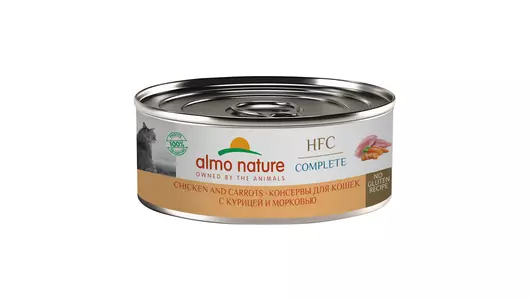 Almo Nature консервы Консервы   для кошек с курицей и морковью (HFC - Complete - Chicken and Carrots), 100г