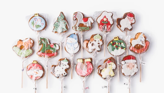 Пряник имбирный "Зимнее очарование" на палочке, 1 шт.