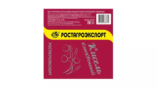 Кисель Ростагроэкспорт клюквенный 500 мл