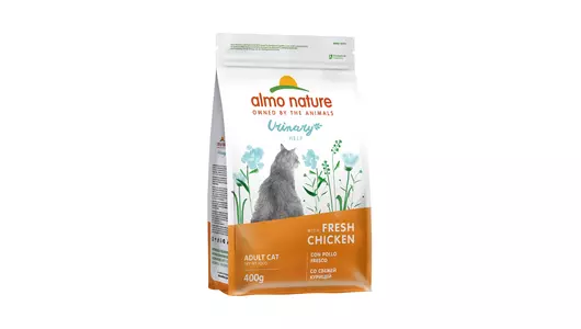 Almo Nature Сухой корм для взрослых кошек со свежей курицей для профилактики мочекаменной болезни, 400 г