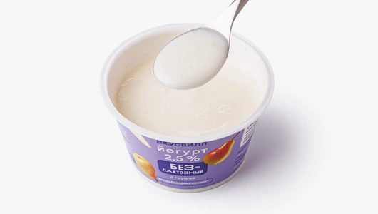 Йогурт безлактозный с&nbsp;грушей без&nbsp;доб. сахара 2,5%