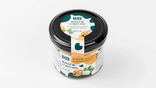 Масло сливочное с кинзой, чесноком и грецким орехом 82,5%, 125 г