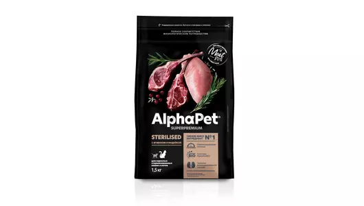 ALPHAPET Adult Sterilised Корм сух.ягненок с индейкой д/стерилизов.кошек 1,5кг