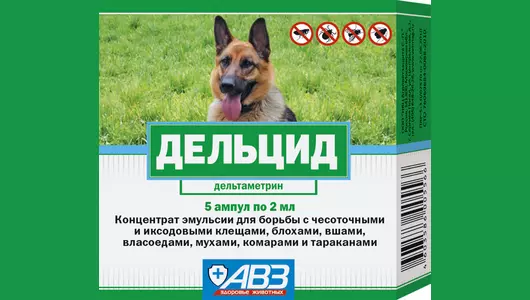 Дельцид для собак раствор для наружного применения от клещей, блох идругих эктопаразитов, 5 амп./уп.