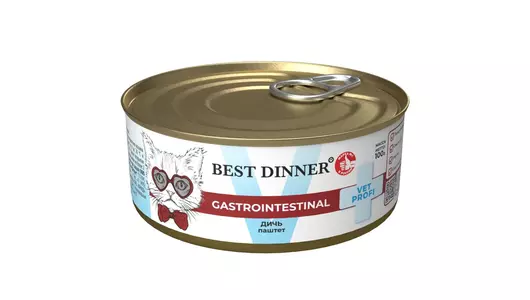 Консервы Best Dinner Vet Profi Gastrointestinal для кошек с чувствительным пищеварением, Паштет из дичи 100гр