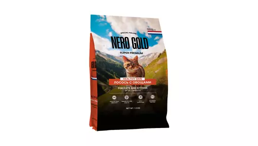 NERO GOLD super premium Сухой корм для кошек и котят с лососем и овощами, 1.5кг