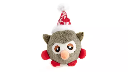 EliteDog Игрушка для собак плюшевая с пищалкой "Сова", серая