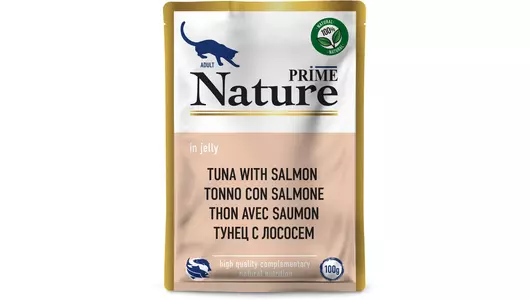 PRIME NATURE 100гр Корм для кошек Тунец с лососем (пауч)