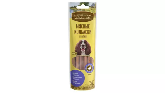 ДЕРЕВЕНСКИЕ ЛАКОМСТВА Колбаски мясные из утки д/собак 45г