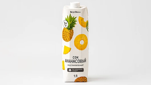 Сок ананасовый восстановленный, 1 л Сок ананасовый восстановленный, 1 л