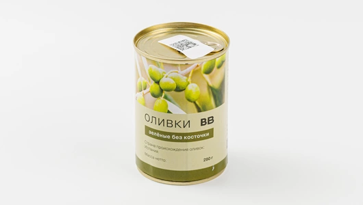 Оливки зеленые без косточки, ж/б, 280 г, Испания