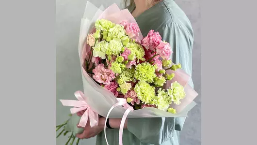 Букет Розовый мохито с&nbsp;эустомой FMART by flowwow