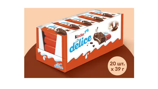 Пирожное бисквитное Kinder Delice покрытое какао-глазурью с молочной начинкой 39 г