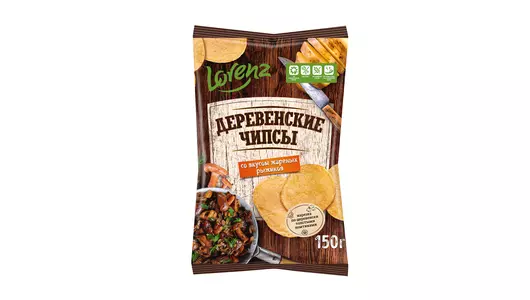 Чипсы картофельные Lorenz Деревенские чипсы со вкусом жареных рыжиков 150 г