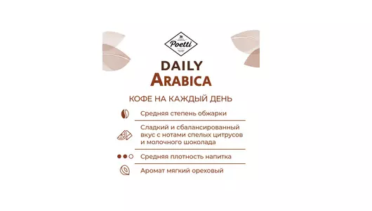 Кофе молотый Poetti Daily Arabica 250 г