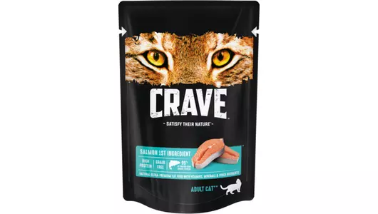CRAVE 70гр Корм для взрослых кошек, с лососем (пауч)
