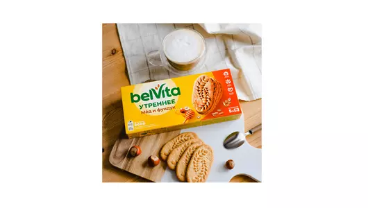 Печенье BelVita Утреннее витаминизированное с&nbsp;фундуком и&nbsp;медом 225 г