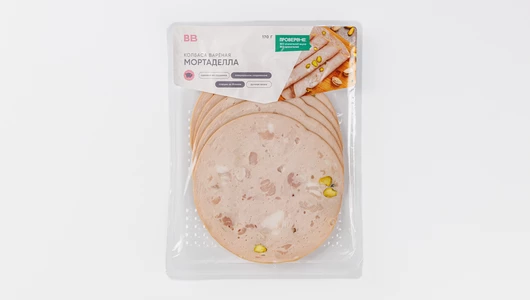 Колбаса вареная "Мортаделла", нарезка