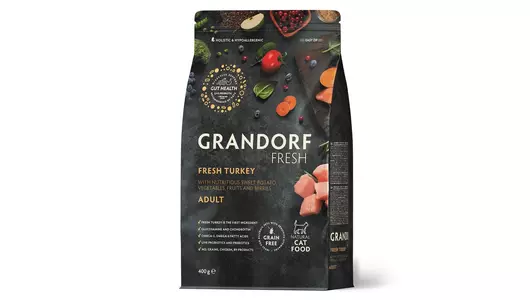 GRANDORF Fresh Adult Turkey&Potato Корм сух.индейка,батат д/кошек 400г