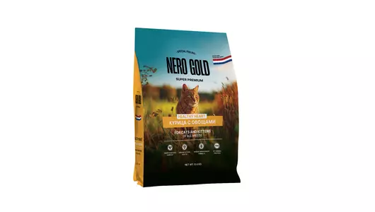 NERO GOLD super premium Сухой корм для кошек и котят с мясом курицы и овощами, 400г