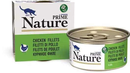 Влажный корм Prime Nature для любых кошек, куриное филе в желе 85гр