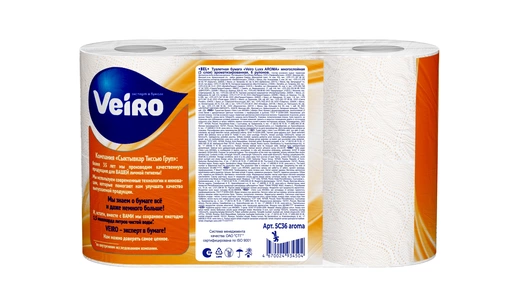 Бумага туалетная Veiro Luxoria Aroma Свежесть манго 3-слойная 6 рулонов Бумага туалетная Veiro Luxoria Aroma Свежесть манго 3-слойная 6 рулонов