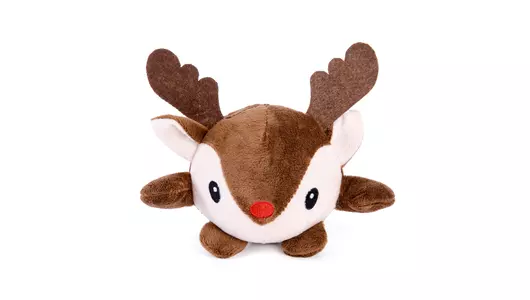 EliteDog Игрушка для собак плюшевая с пищалкой "Олень", коричневая