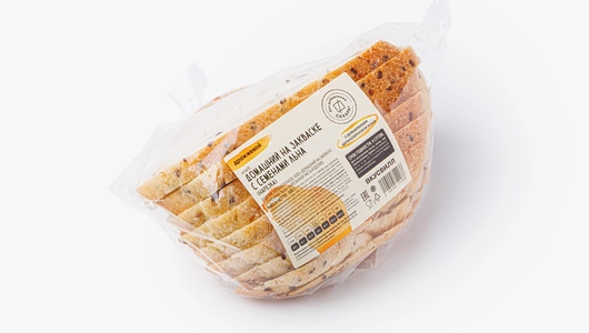 Хлеб "Домашний на закваске" с сем. льна, нарезка