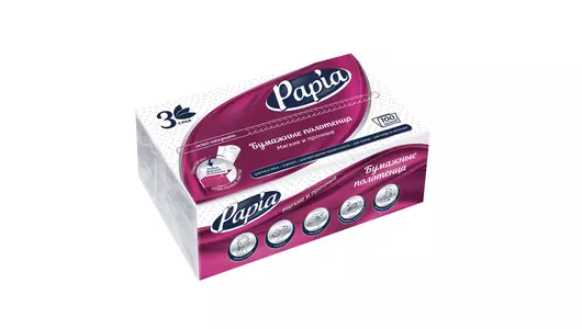 Полотенца бумажные Papia V-fold 3-слойные 100 листов