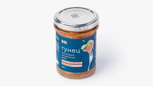 Тунец (желтоперый) филе натуральный ст/б, 190 г