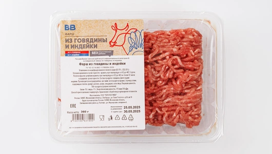 Фарш из говядины и индейки, 360 г Фарш из говядины и индейки, 360 г