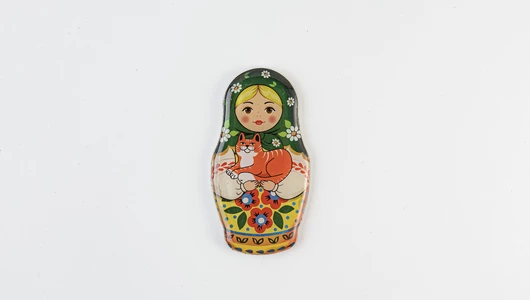 Магнит "Матрешка Простая с котом"
