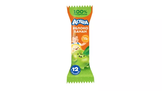Батончик фруктовый Агуша Яблоко банан с 12 месяцев 15 г